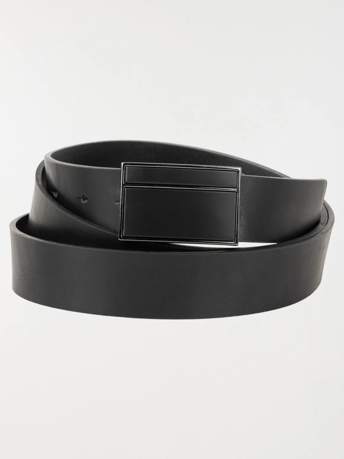 Ceinture boucle plaque noire homme