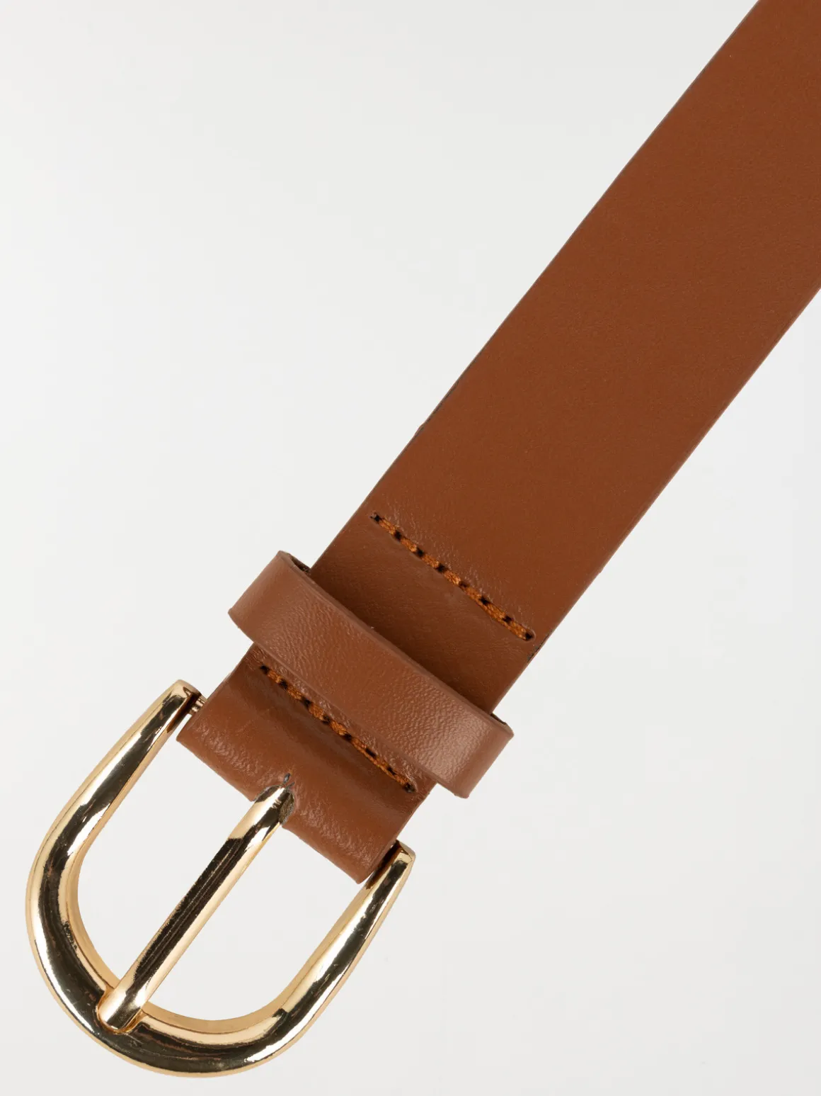 Ceinture camel boucle dorée femme