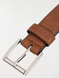 Ceinture camel surpiqûres homme