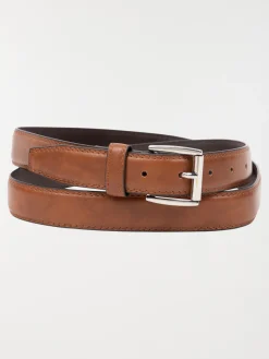 Ceinture camel surpiqûres homme