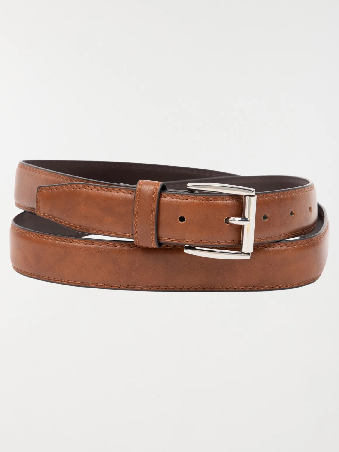 Ceinture camel surpiqûres homme