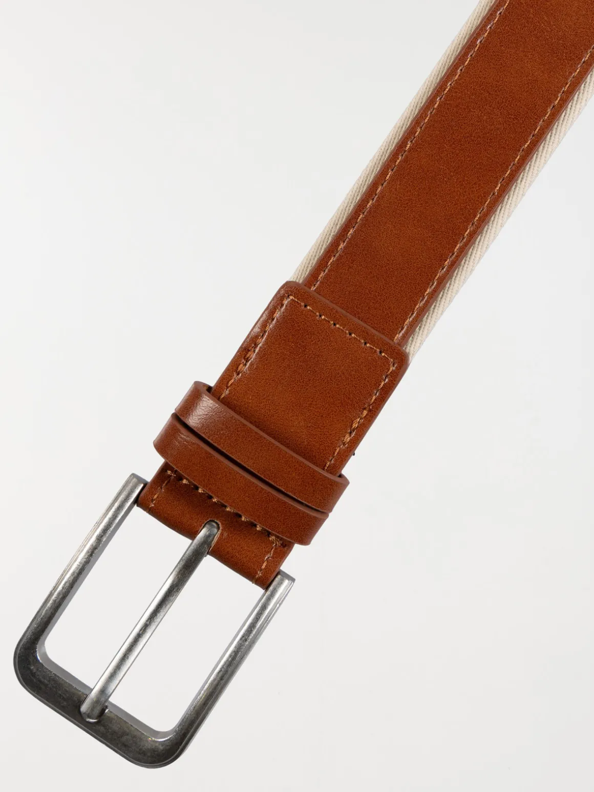 Ceinture homme bi-matière marron