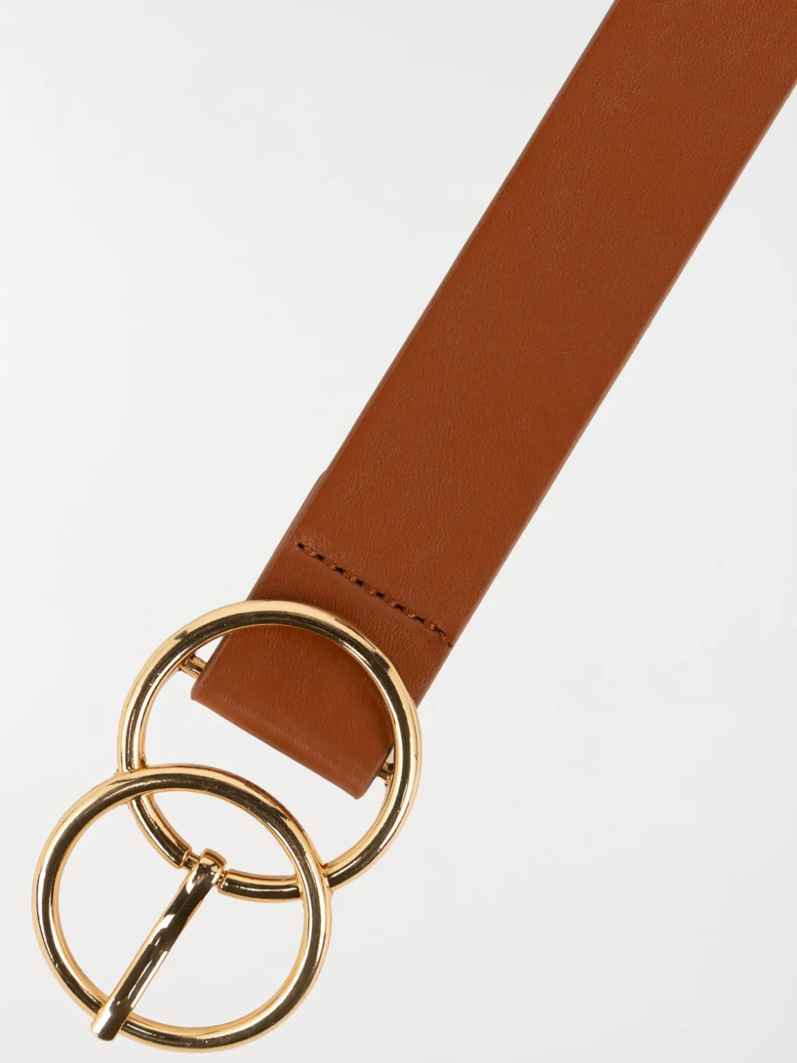 Ceinture marron double boucle femme