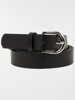 Ceinture noire boucle dorée femme