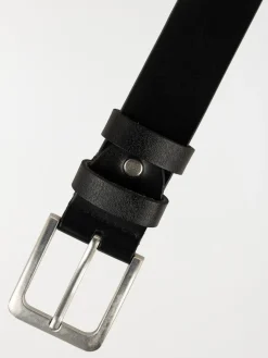 Ceinture noire cuir homme