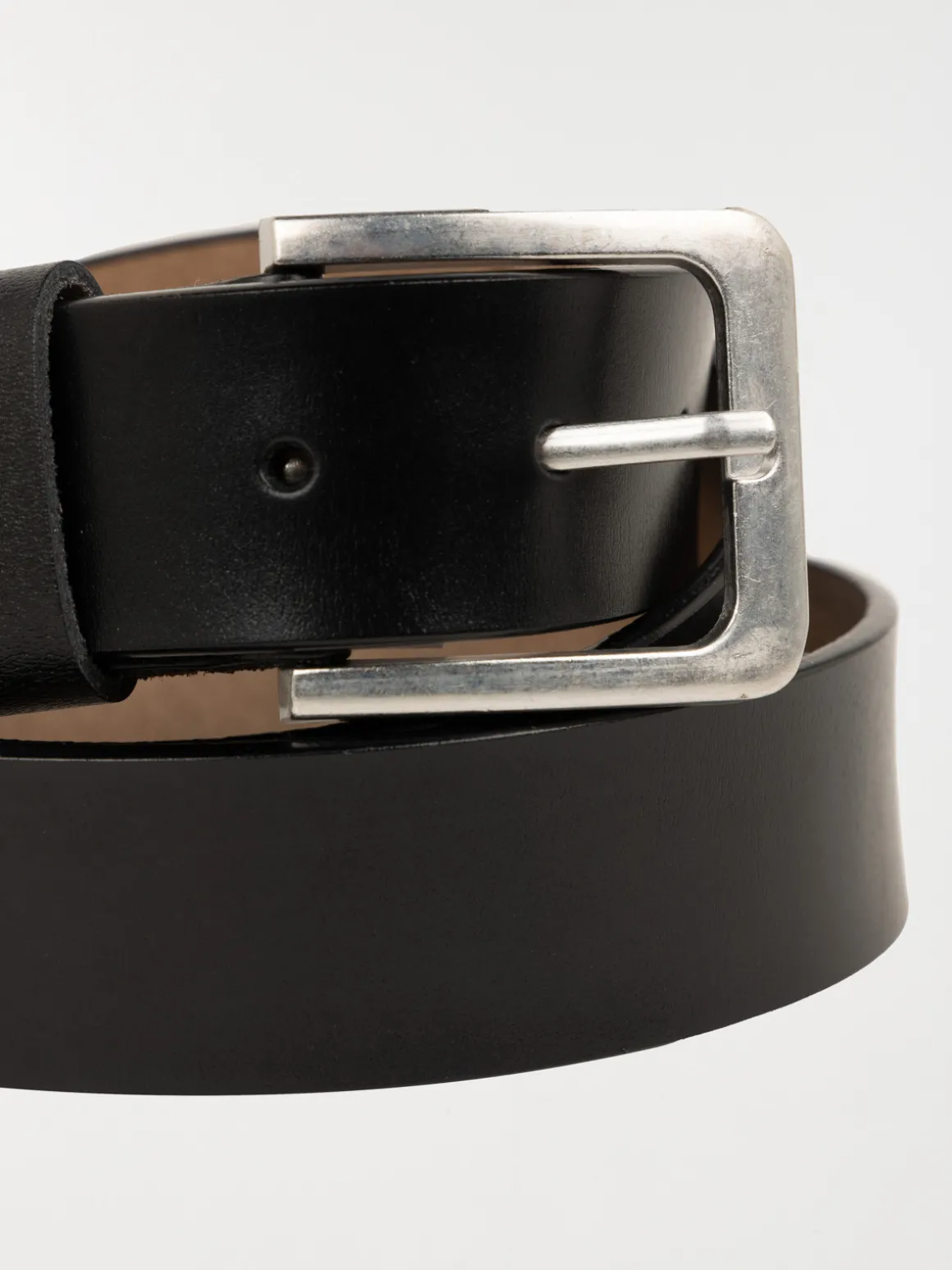 Ceinture noire cuir homme