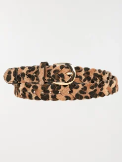 Ceinture tressée léopard femme