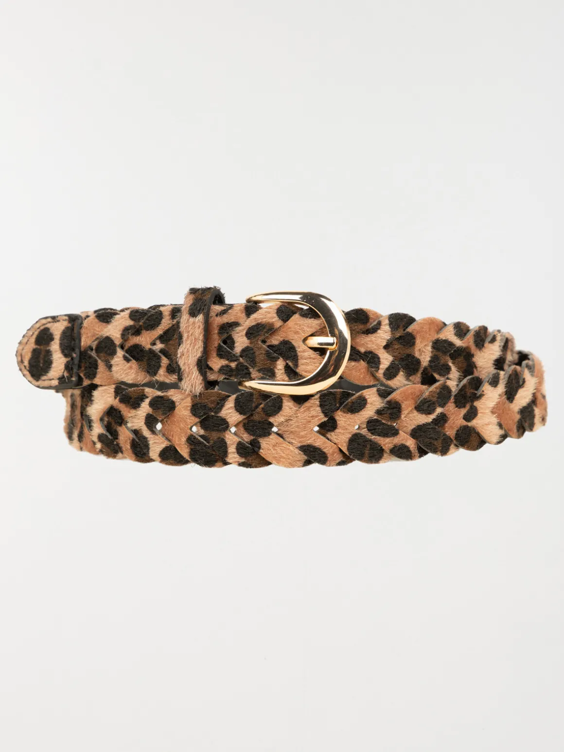 Ceinture tressée léopard femme
