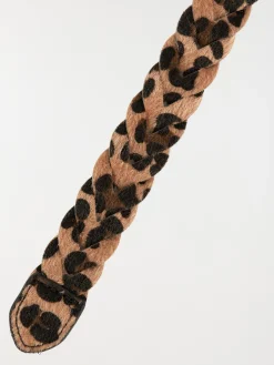 Ceinture tressée léopard femme