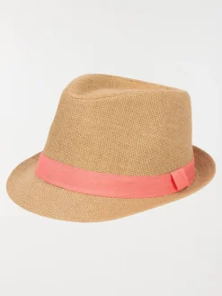 Chapeau borsalino néon rose bébé