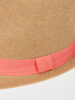 Chapeau borsalino néon rose bébé