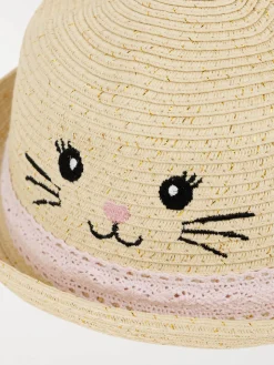 Chapeau chat brodé fille