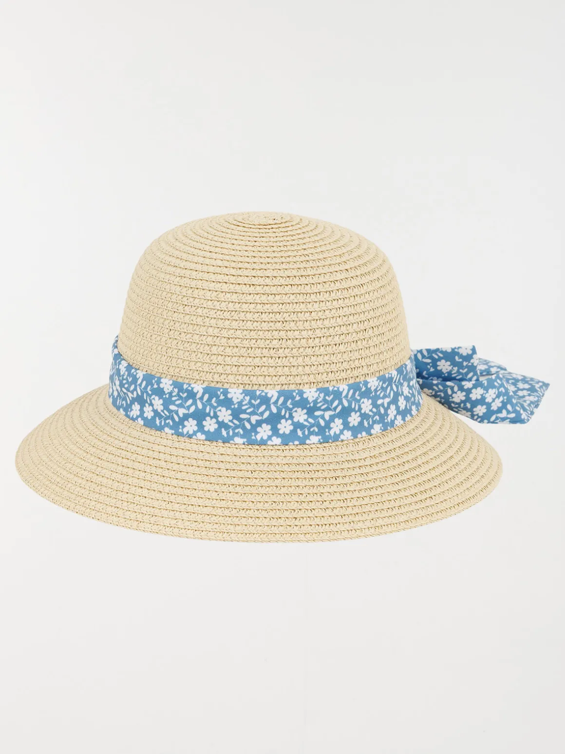 Chapeau de paille ruban fleuri fille