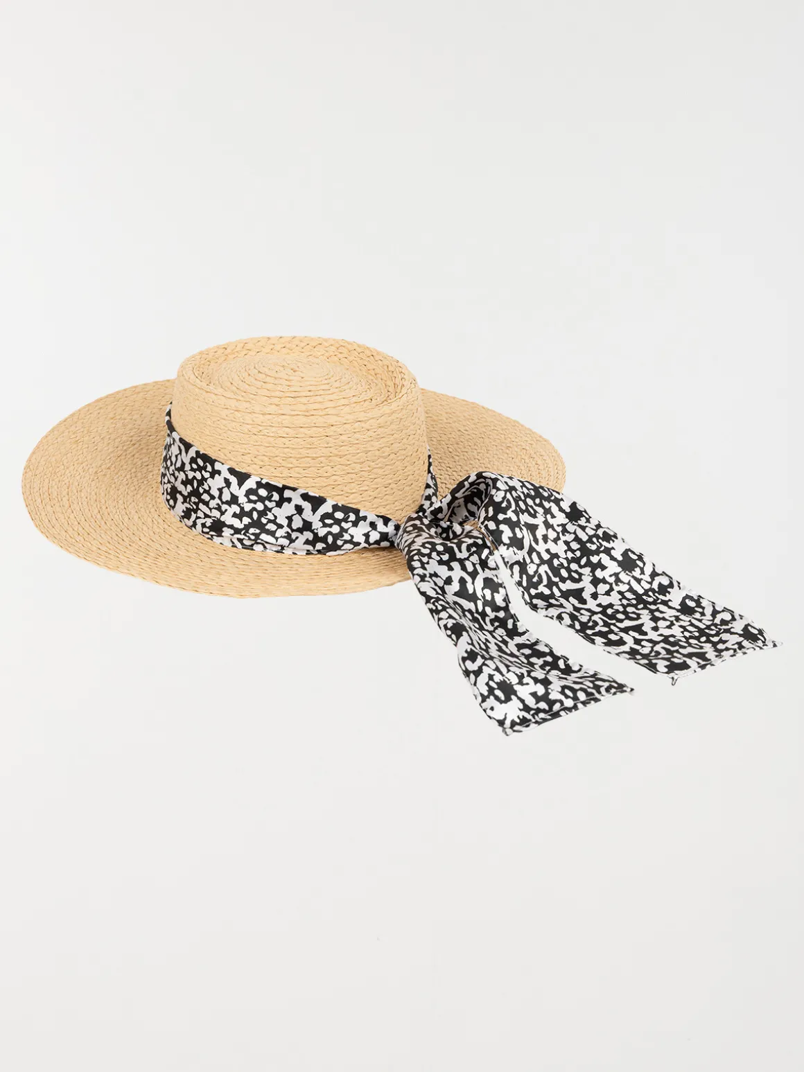 Chapeau de plage ruban imprimé femme