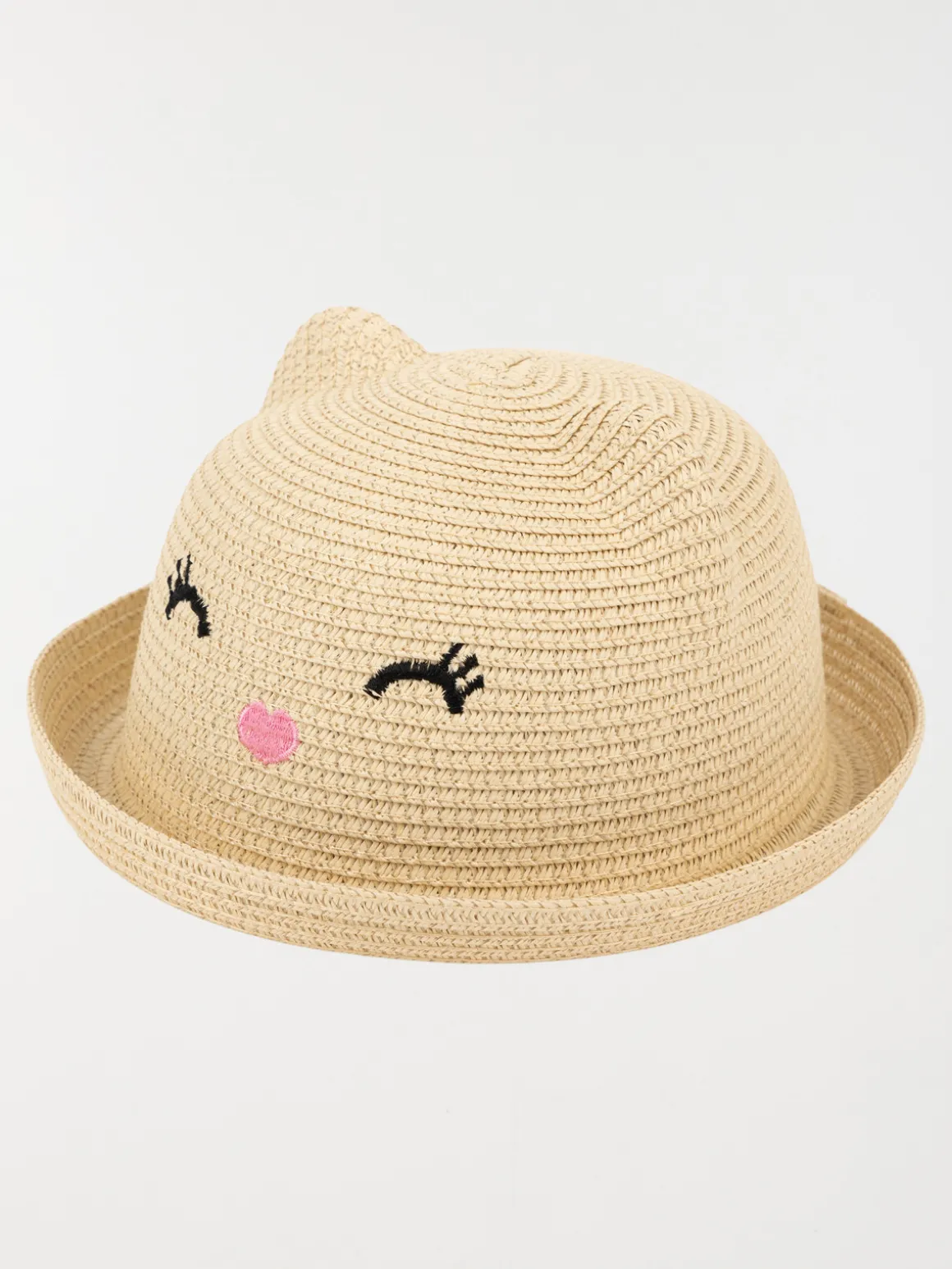 Chapeau paille chat oreilles 3D fille
