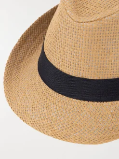 Chapeau paille ruban marine garçon