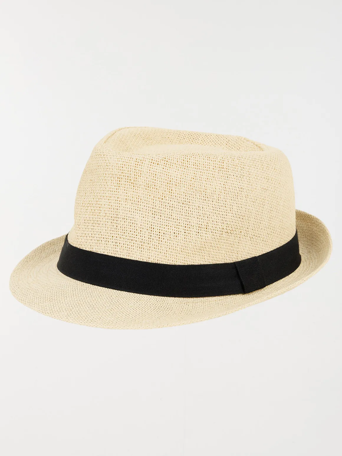 Chapeau paille ruban noir homme