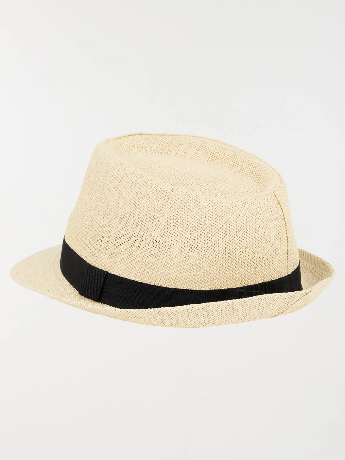 Chapeau paille ruban noir homme