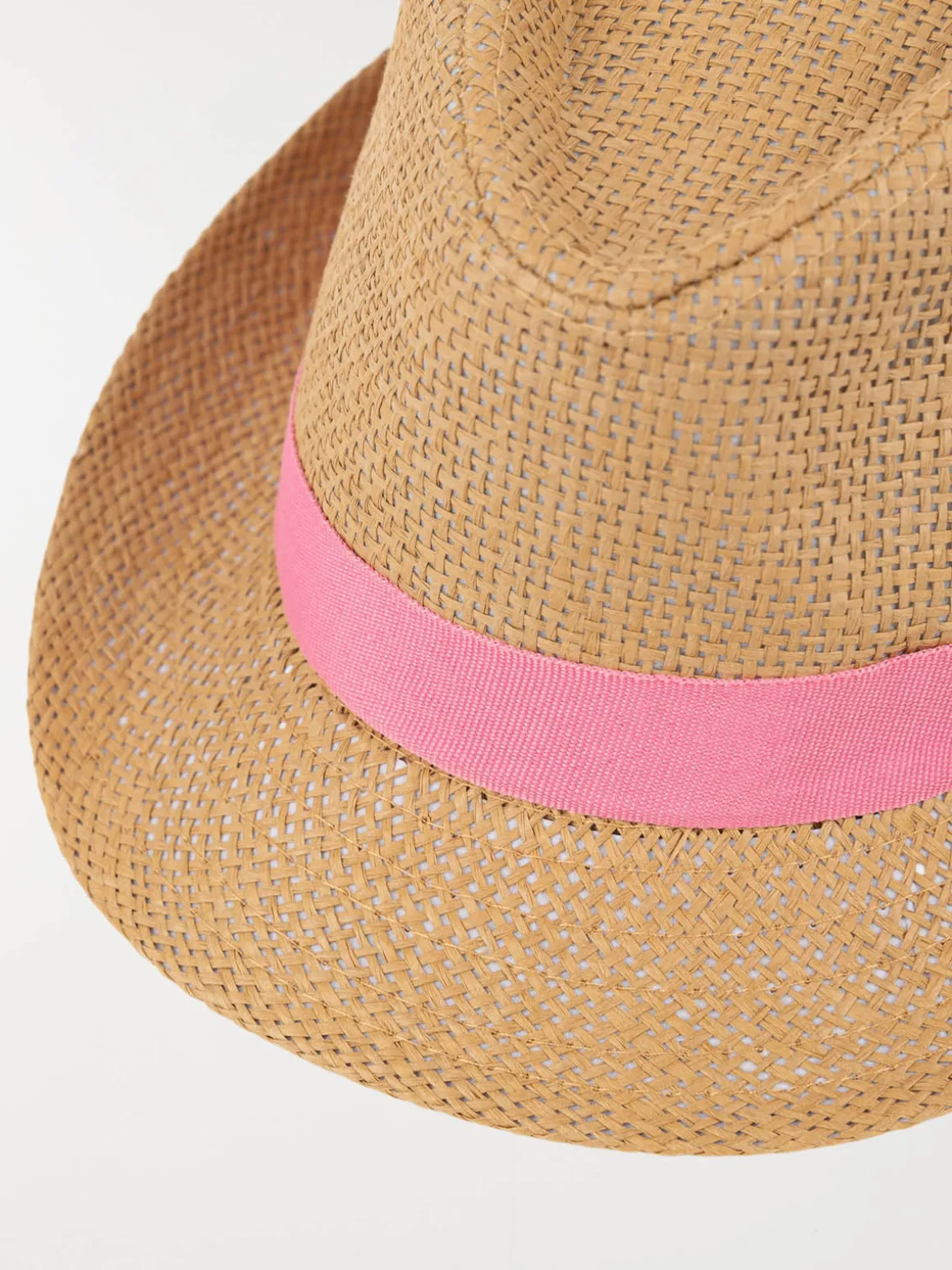 Chapeau paille ruban sorbet fraise fille