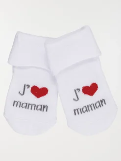 Chaussettes blanches message bébé