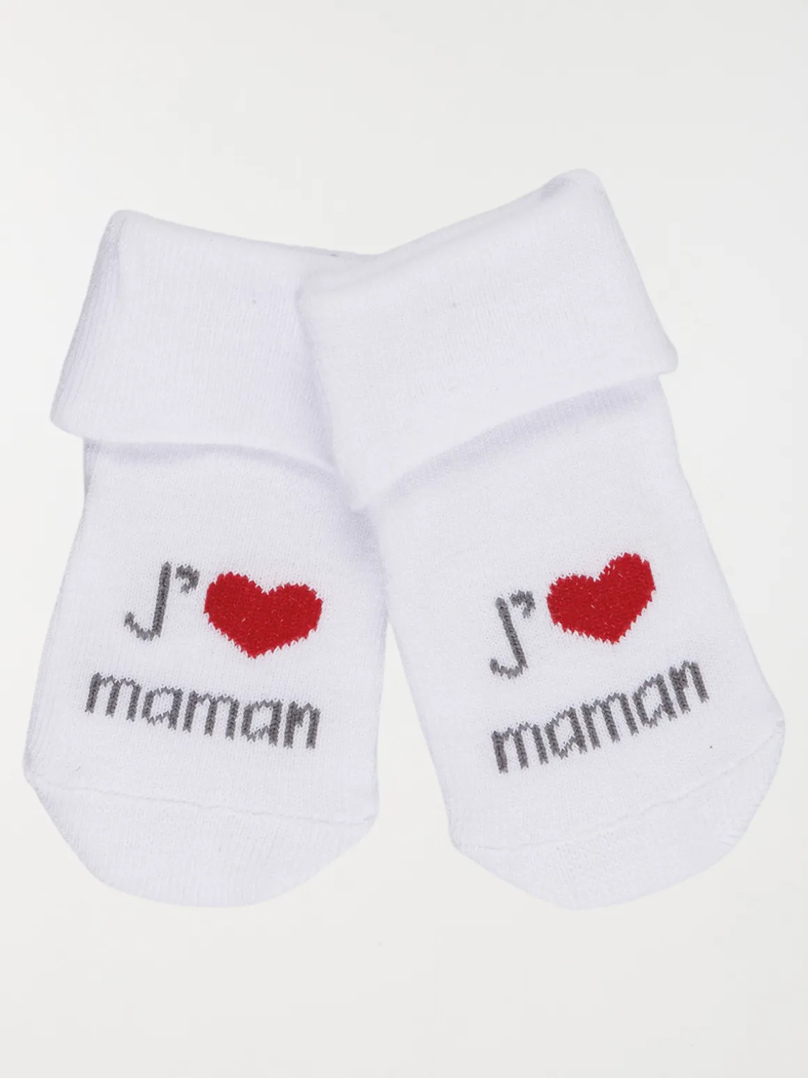 Chaussettes blanches message bébé