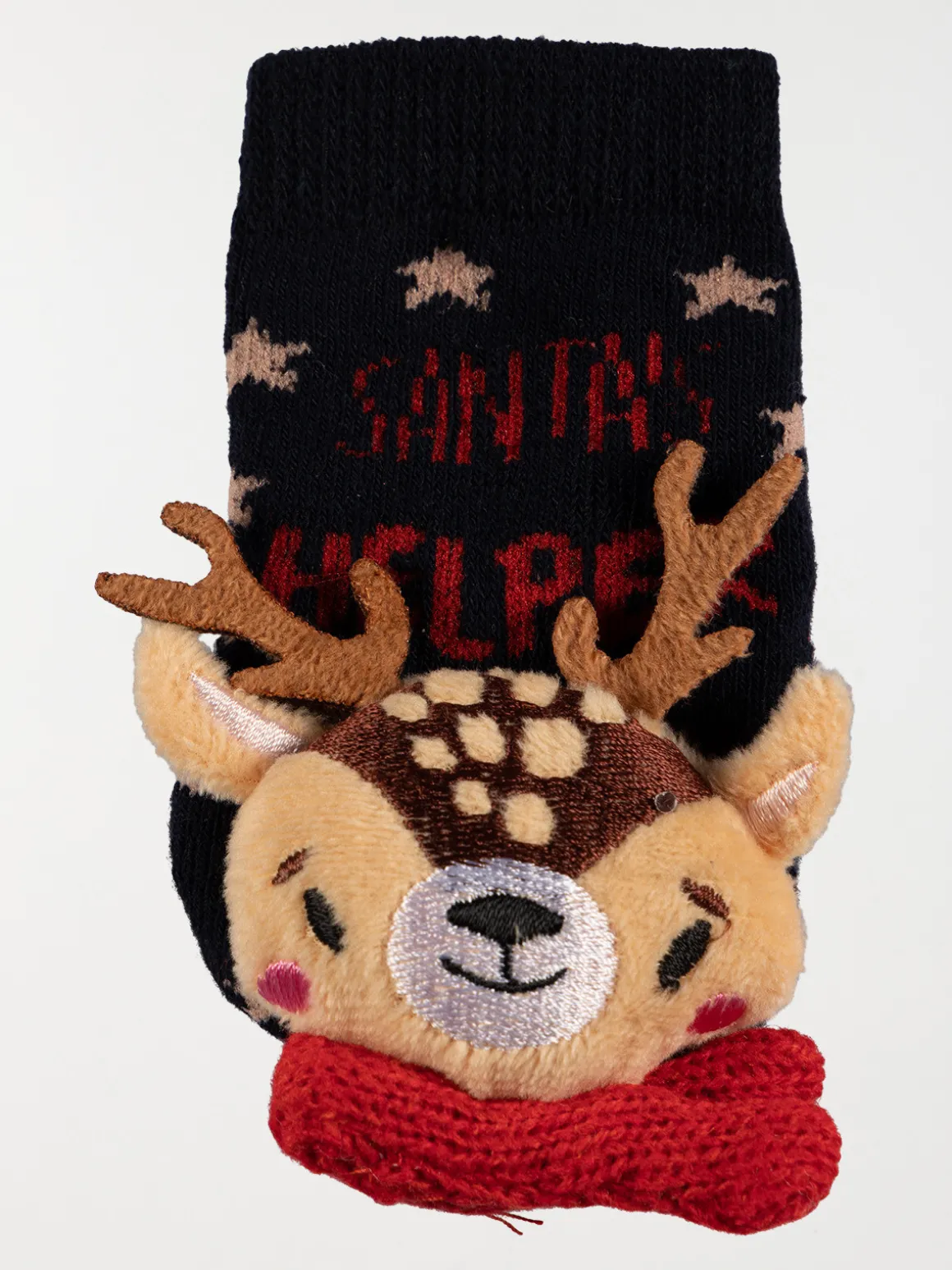 Chaussettes de Noël renne gris bébé