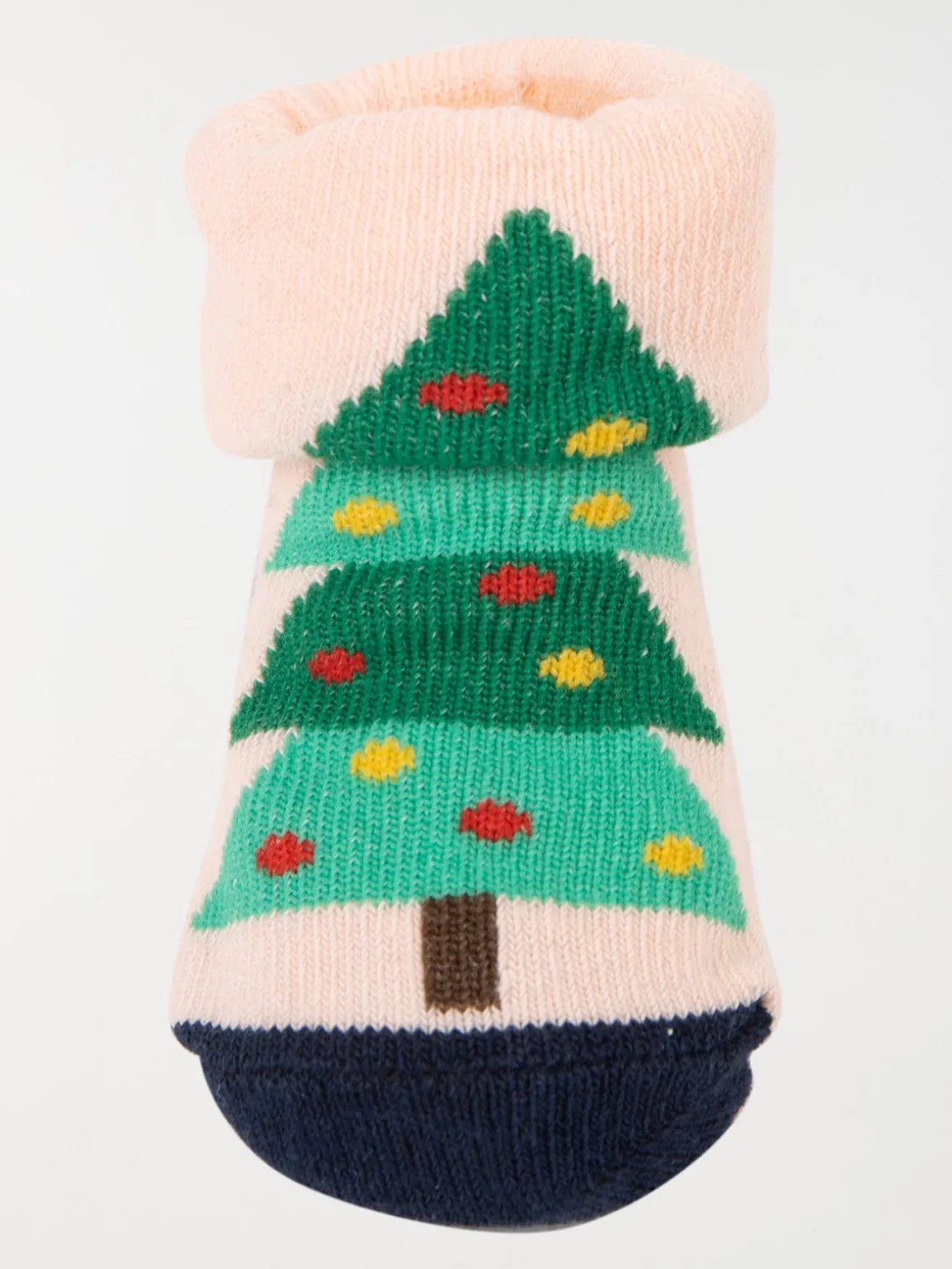 Chaussettes de Noël sapin rose bébé