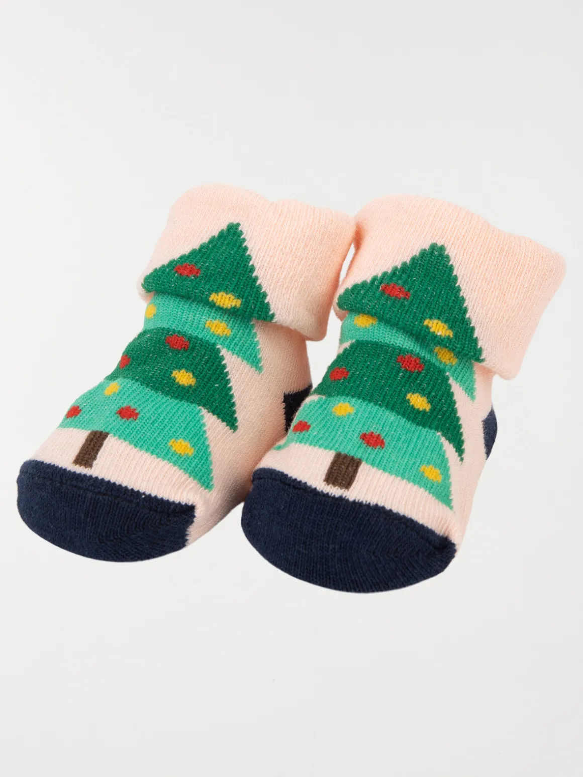 Chaussettes de Noël sapin rose bébé