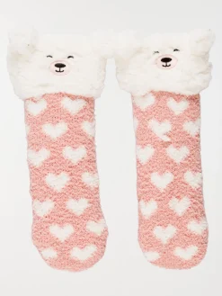 Chaussettes douces ourson et coeur fille