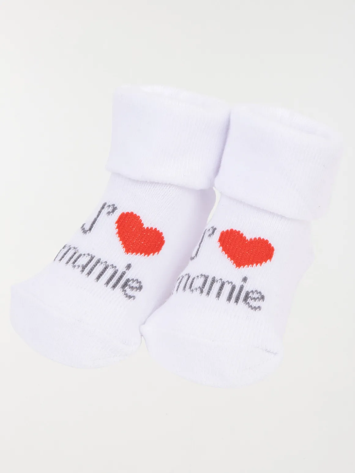Chaussettes j'aime mamie bébé blanc