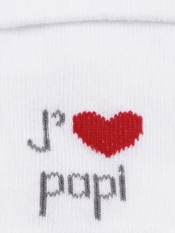 Chaussettes j'aime papi blanc bébé
