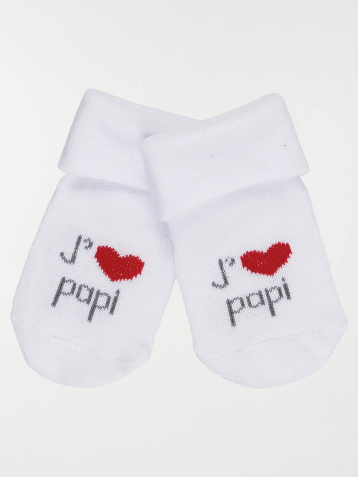 Chaussettes j'aime papi blanc bébé