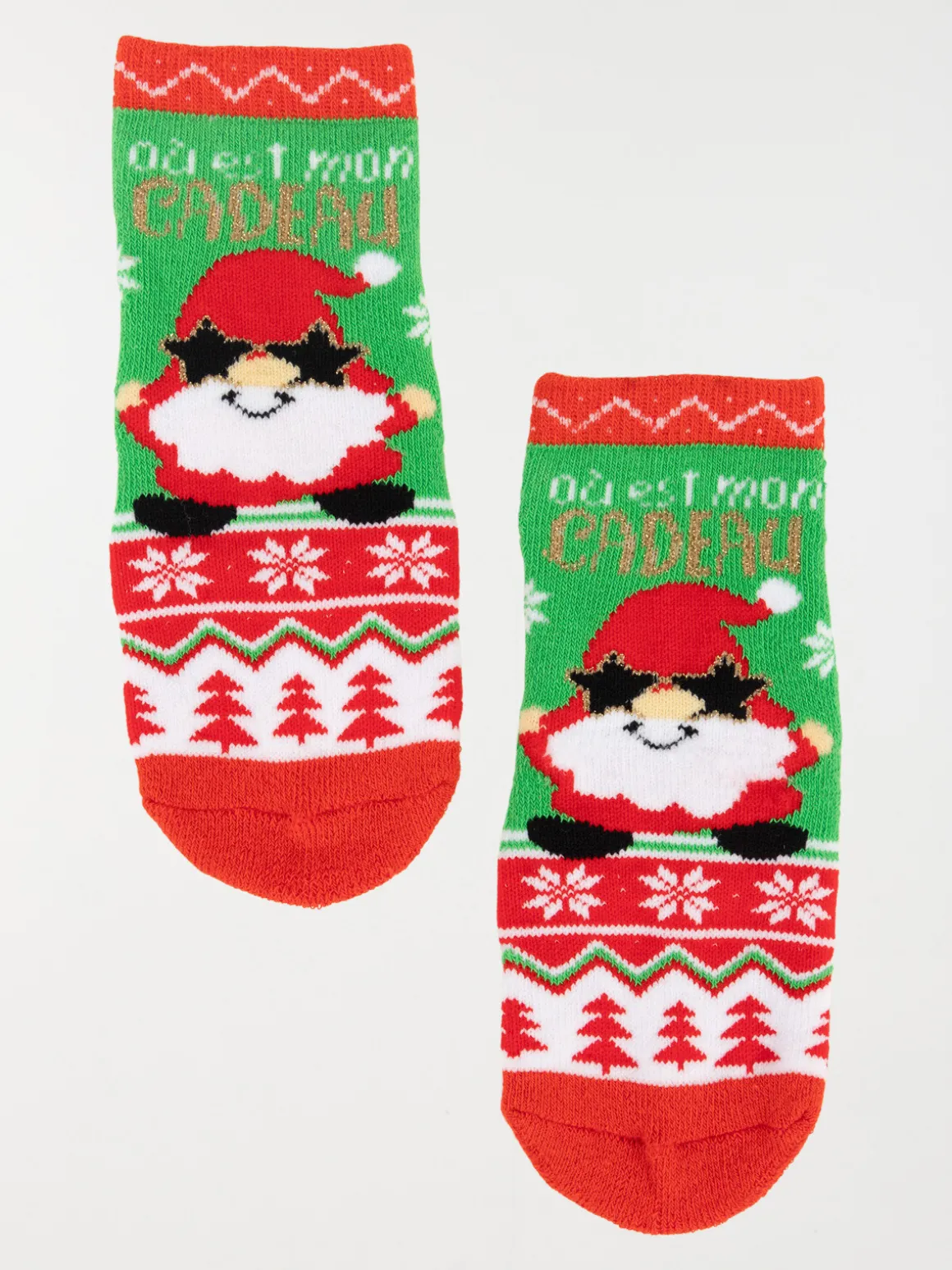Chaussettes motif père-noël enfant