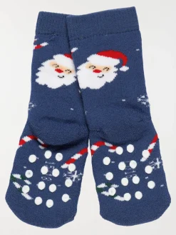 Chaussettes père-noël bébé navy
