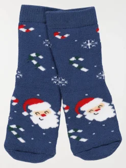 Chaussettes père-noël bébé navy