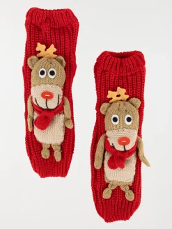Chaussettes renne de noël enfant