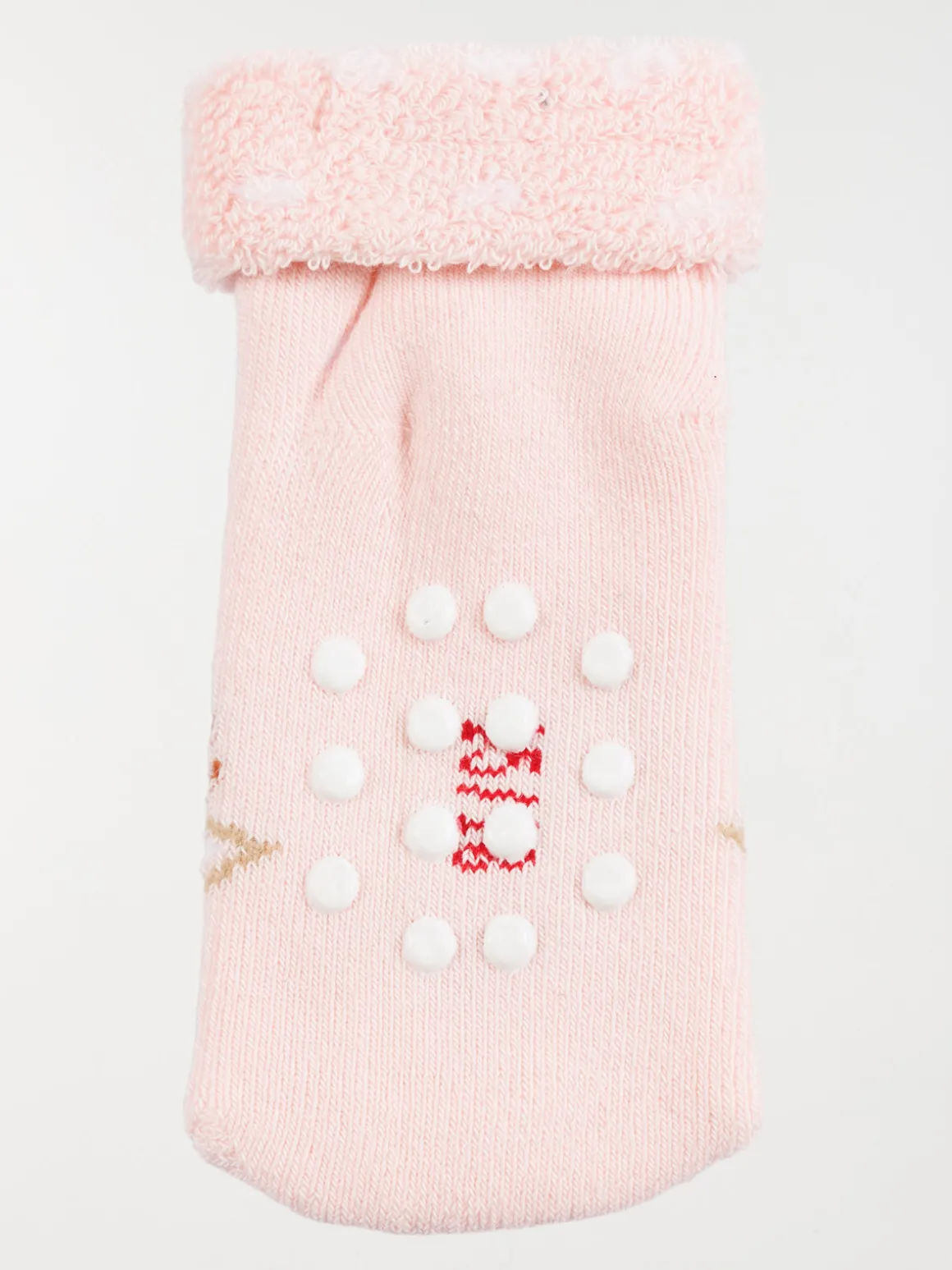 Chaussettes renne de noël bébé rose
