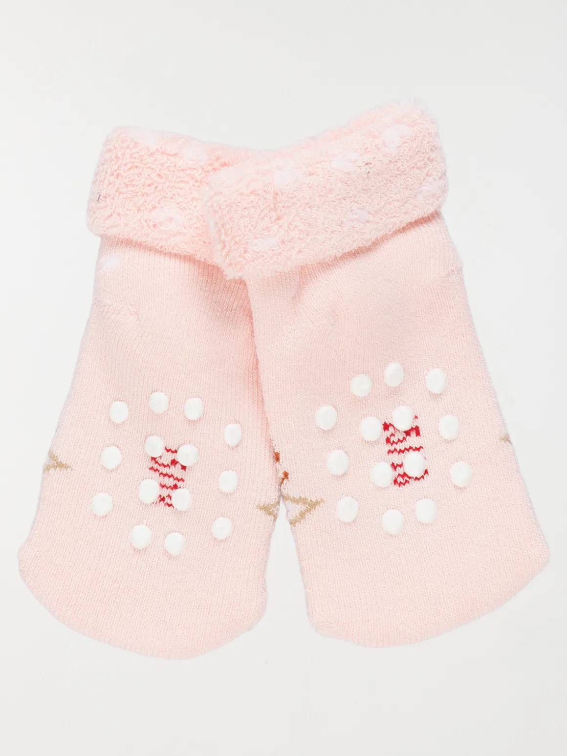Chaussettes renne de noël bébé rose