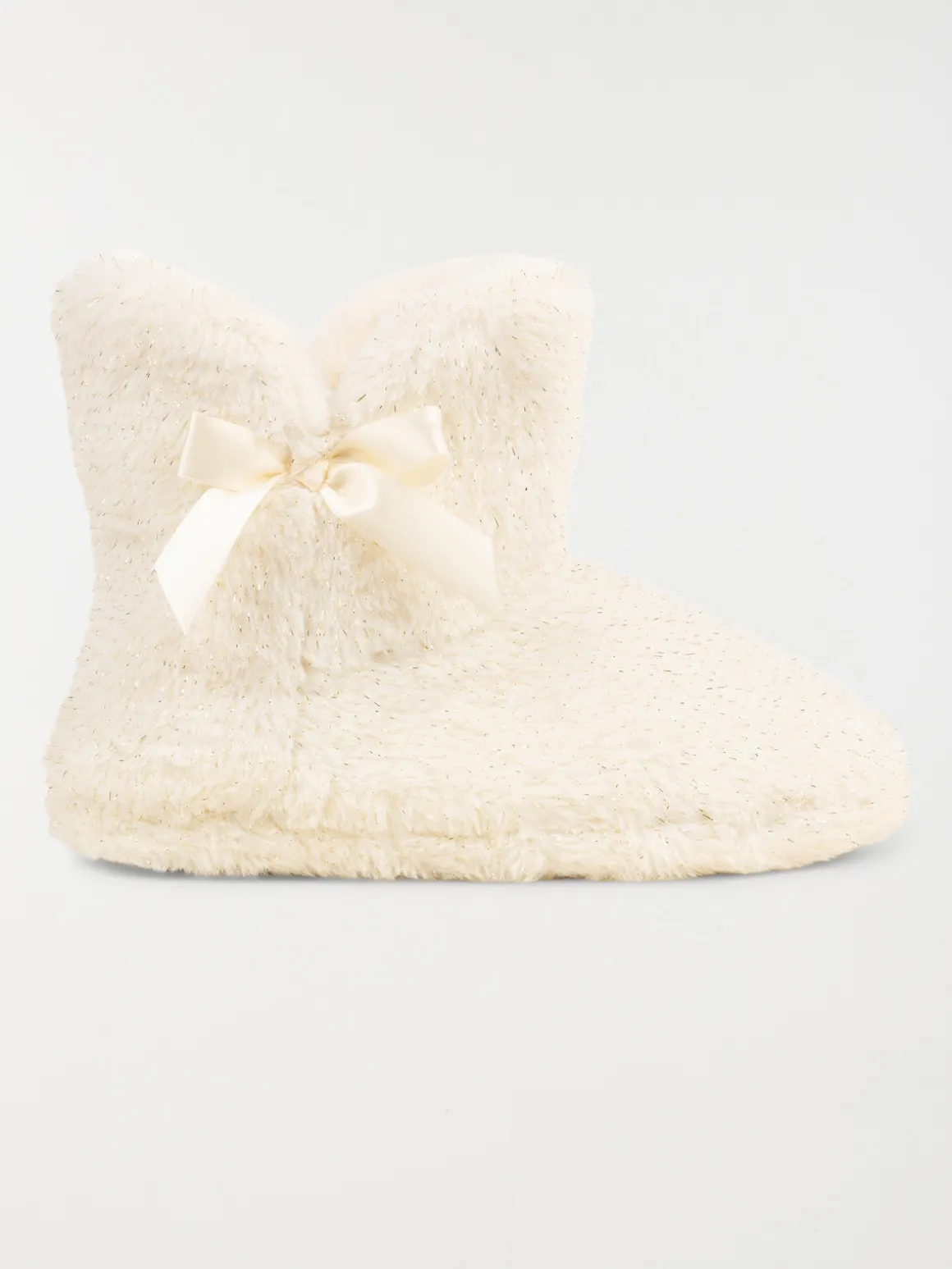 Chausson botte noeud femme beige (36-41)