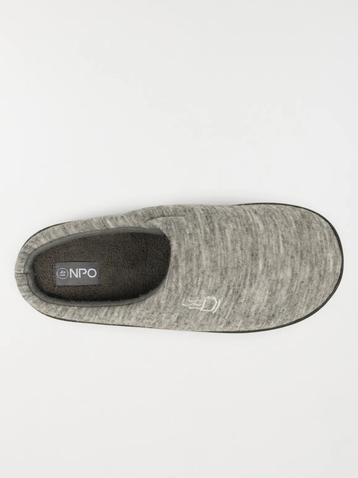Chausson brodé homme gris (41-46)