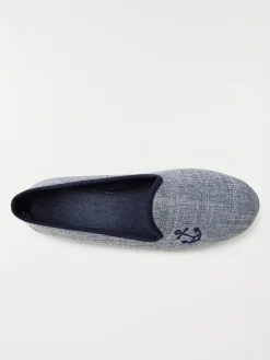 Chausson broderie ancre femme (36-41)