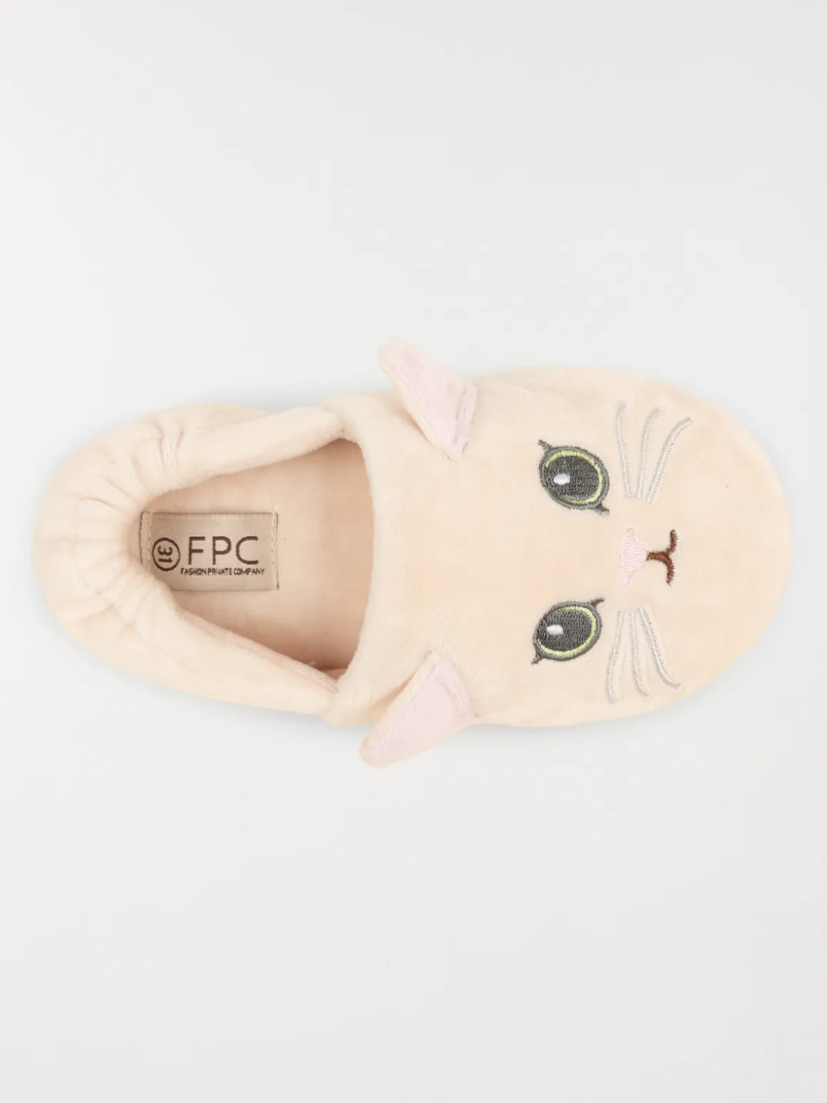 Chausson chat fille beige (31-35)