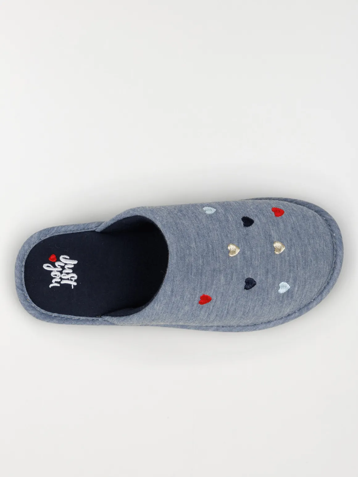 Chausson femme coeurs brodés (36-41)