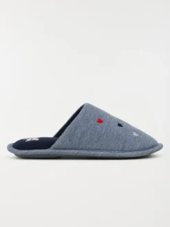 Chausson femme coeurs brodés (36-41)