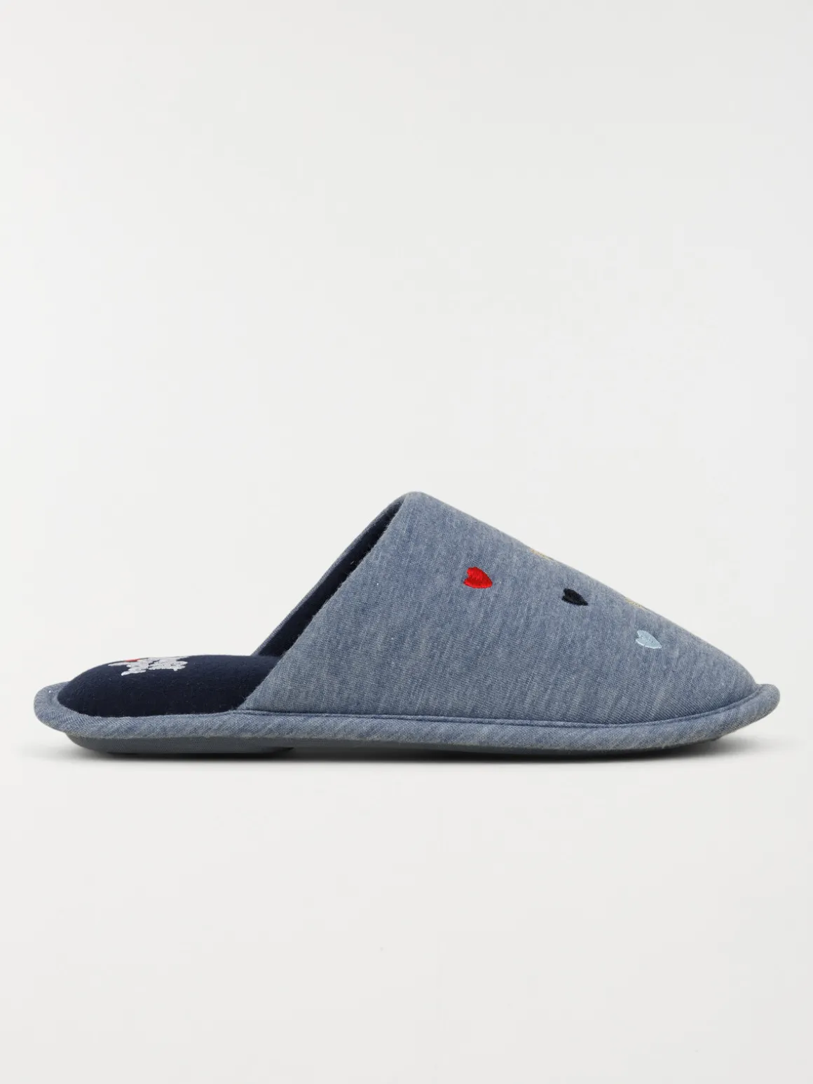 Chausson femme coeurs brodés (36-41)
