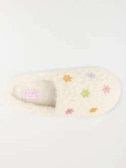 Chausson fleurs brodées femme (36-41)