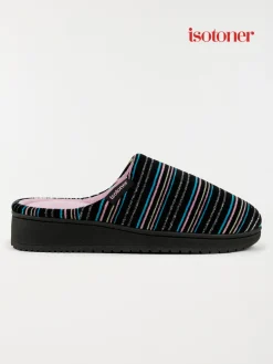 Chausson Isotoner rayures femme (36-41)