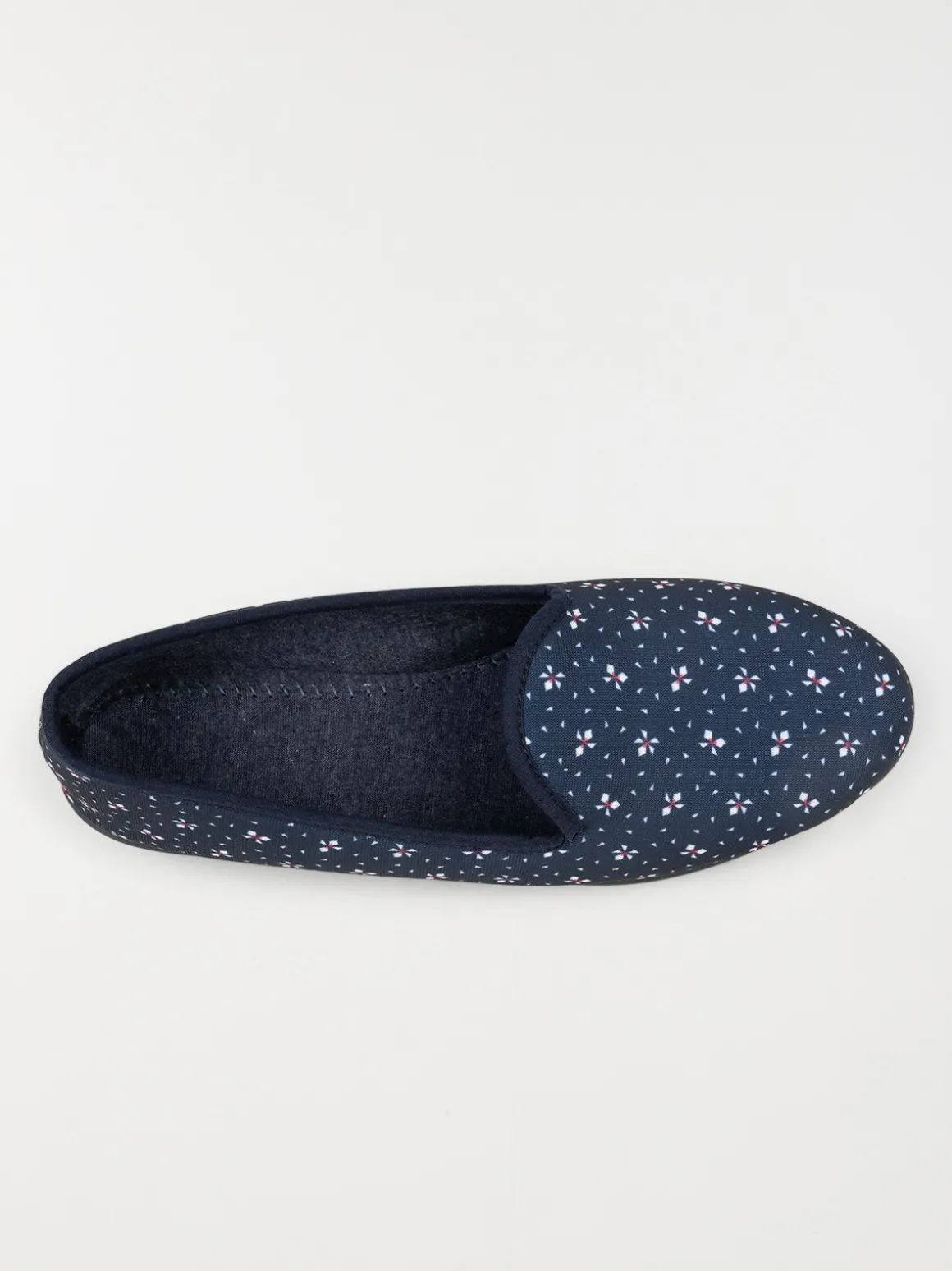 Chausson marine imprimée femme (37-41)