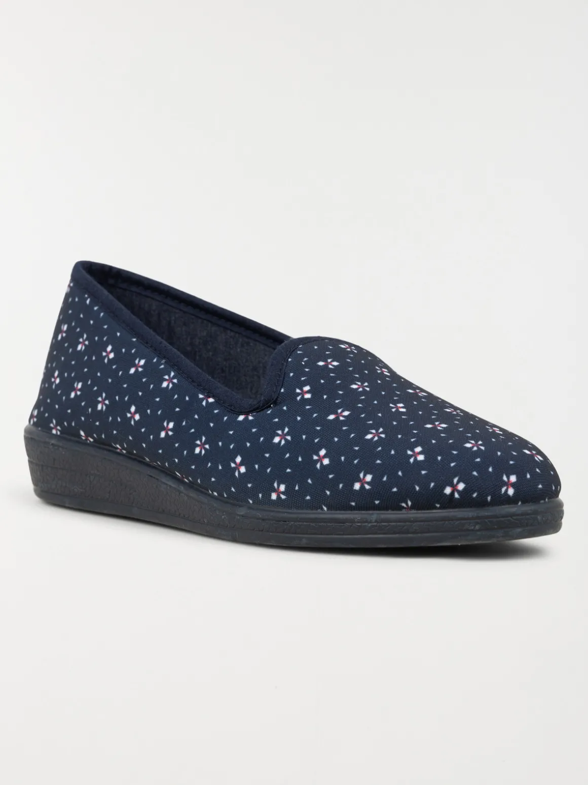 Chausson marine imprimée femme (37-41)