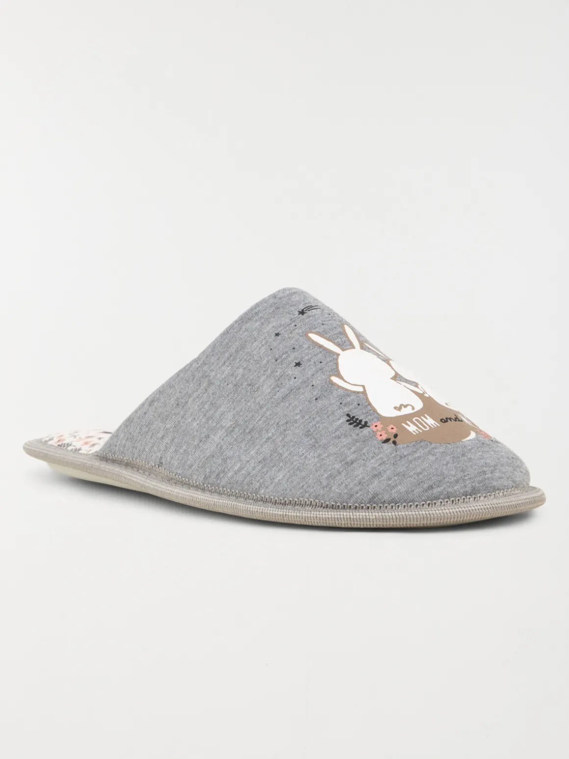 Chausson mule femme grise (36-41)